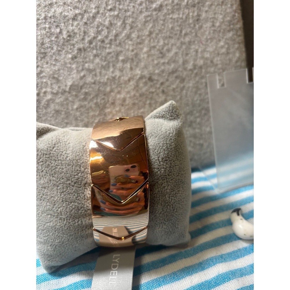 #12.  Rose Gold-tone Chevron Link Stretch Bracelet